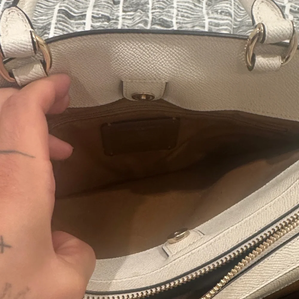 Coach Pebbled Leather Satchel - Ivory